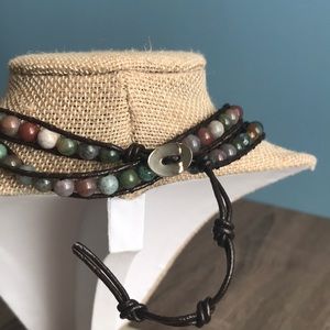 Jewelry - Leather and gemstone wrap bracelet Jewelry - Leather and gemstone wrap bracelet